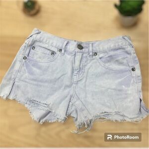 Free People Light Purple Distressed Shorts